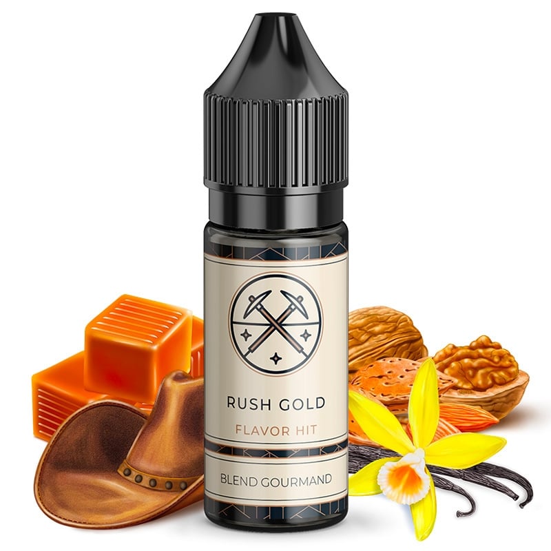 E liquide Rush Gold Flavor Hit | Tabac blond  Vanille Caramel Fruits à coque