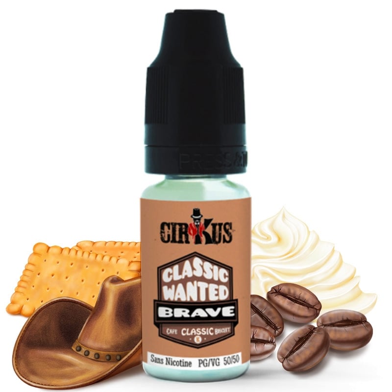 E liquide Brave Classic Wanted | Tabac blond Biscuit Crème Café