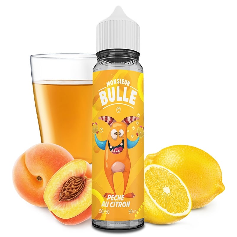 E liquide Pêche au Citron Monsieur Bulle Liquideo 50ml