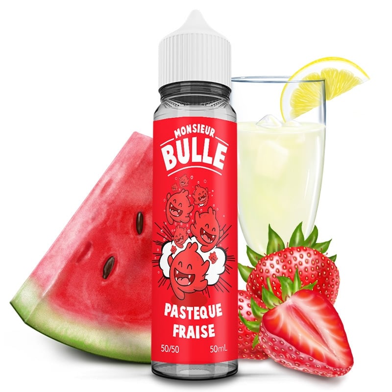 E liquide Pastèque Fraise Monsieur Bulle Liquideo 50ml