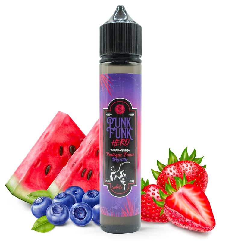 E liquide Pastèque Fraise Myrtille Punk Funk Hero 50ml