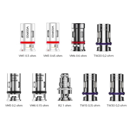 Résistance PnP VOOPOO Pod Vinci  Vinci X  Navi  Vinci Air  Drag S  Drag X  Argus Air  PnP Tank  Invader GT  V Suit  Drag Max  Ar
