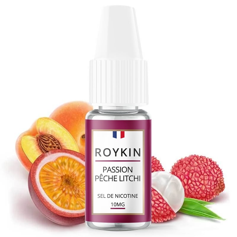 E liquide Passion Pêche Litchi sels de nicotine Roykin | Sel de Nicotine