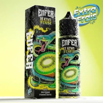 E-liquide Le Kiwi d'Enfer : kiwi, pastèque, pomme verte très frais