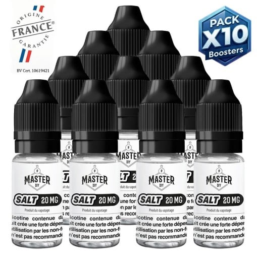 Pack 10 Boosters Sels de nicotine Master DIY 10mg ou 20mg