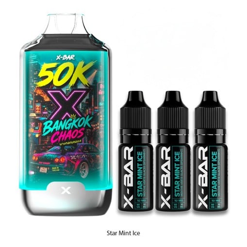 Puff X-Bar 50K : rechargeable, 850mAh, 20ml