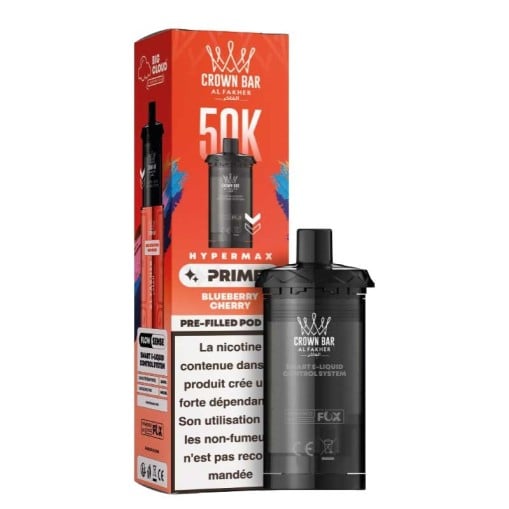 Cartouche pré-remplie Hyper Max Prime Crown Bar 50K Al Fakher : 10ml, 50000 bouffées