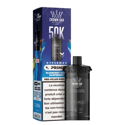 Cartouche pré-remplie Hyper Max Prime Crown Bar 50K Al Fakher : 10ml, 50000 bouffées