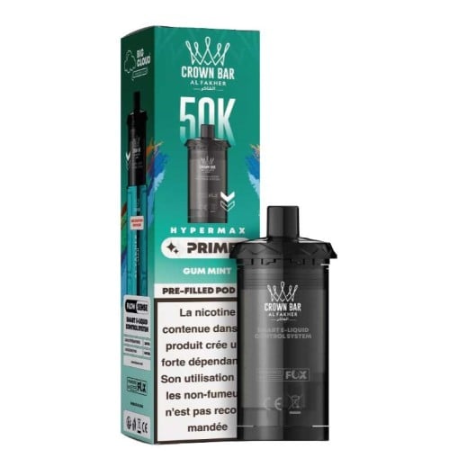 Cartouche pré-remplie Hyper Max Prime Crown Bar 50K Al Fakher : 10ml, 50000 bouffées