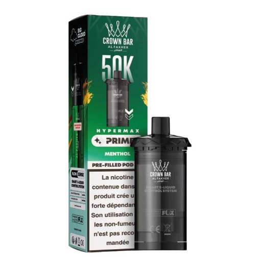 Cartouche pré-remplie Hyper Max Prime Crown Bar 50K Al Fakher : 10ml, 50000 bouffées