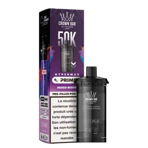 Cartouche pré-remplie Hyper Max Prime Crown Bar 50K Al Fakher : 10ml, 50000 bouffées
