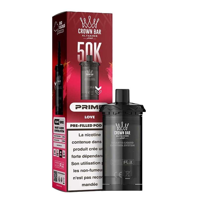 Cartouche pré-remplie Hyper Max Prime Crown Bar 50K Al Fakher : 10ml, 50000 bouffées
