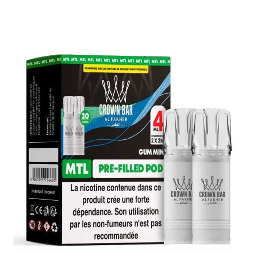 Cartouche pré-remplie AF 600 Crown Bar Al Fakher : 2ml, 600 bouffées