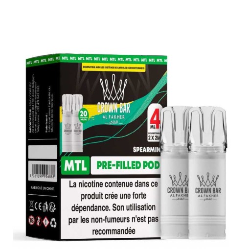 Cartouche pré-remplie AF 600 Crown Bar Al Fakher : 2ml, 600 bouffées