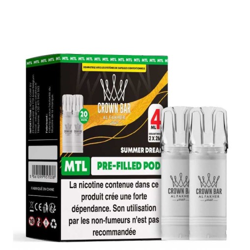 Cartouche pré-remplie AF 600 Crown Bar Al Fakher : 2ml, 600 bouffées
