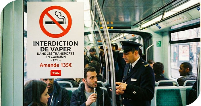 la vape interdite dans les transports en commun